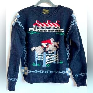 South Wool Derby Sweater 100% pure virgin wool hand knitted by hand size Large